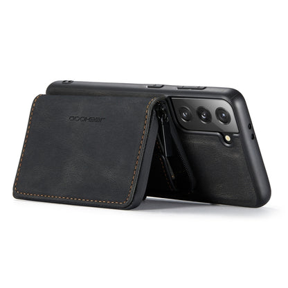 For Samsung Galaxy S22 5G JEEHOOD Magnetic Zipper Horizontal Flip Phone Leather Case(Black) - Galaxy S22 5G Cases by JEEHOOD | Online Shopping UK | buy2fix