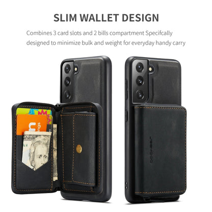 For Samsung Galaxy S22 5G JEEHOOD Magnetic Zipper Horizontal Flip Phone Leather Case(Black) - Galaxy S22 5G Cases by JEEHOOD | Online Shopping UK | buy2fix