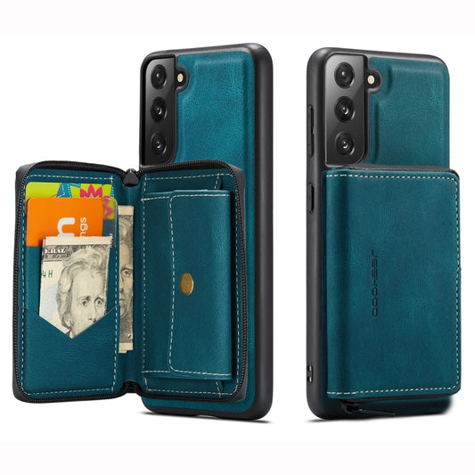 For Samsung Galaxy S22 5G JEEHOOD Magnetic Zipper Horizontal Flip Phone Leather Case(Blue) - Galaxy S22 5G Cases by JEEHOOD | Online Shopping UK | buy2fix