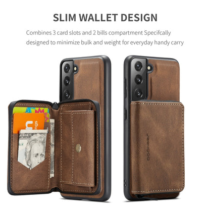 For Samsung Galaxy S22 5G JEEHOOD Magnetic Zipper Horizontal Flip Phone Leather Case(Brown) - Galaxy S22 5G Cases by JEEHOOD | Online Shopping UK | buy2fix