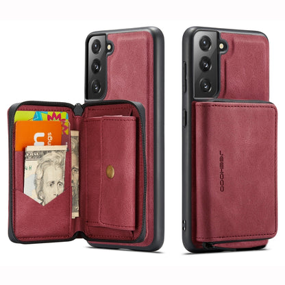 For Samsung Galaxy S22 5G JEEHOOD Magnetic Zipper Horizontal Flip Phone Leather Case(Red) - Galaxy S22 5G Cases by JEEHOOD | Online Shopping UK | buy2fix