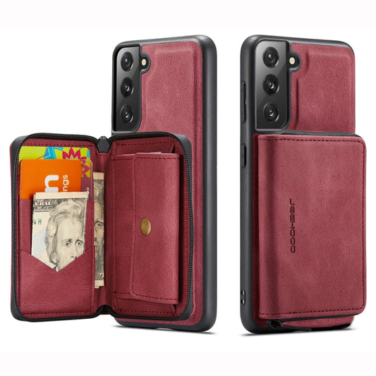 For Samsung Galaxy S22 5G JEEHOOD Magnetic Zipper Horizontal Flip Phone Leather Case(Red) - Galaxy S22 5G Cases by JEEHOOD | Online Shopping UK | buy2fix