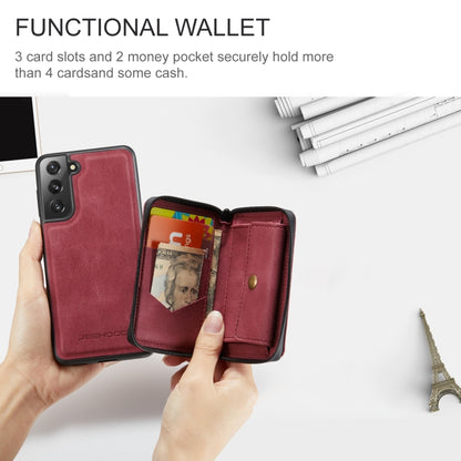 For Samsung Galaxy S22 5G JEEHOOD Magnetic Zipper Horizontal Flip Phone Leather Case(Red) - Galaxy S22 5G Cases by JEEHOOD | Online Shopping UK | buy2fix
