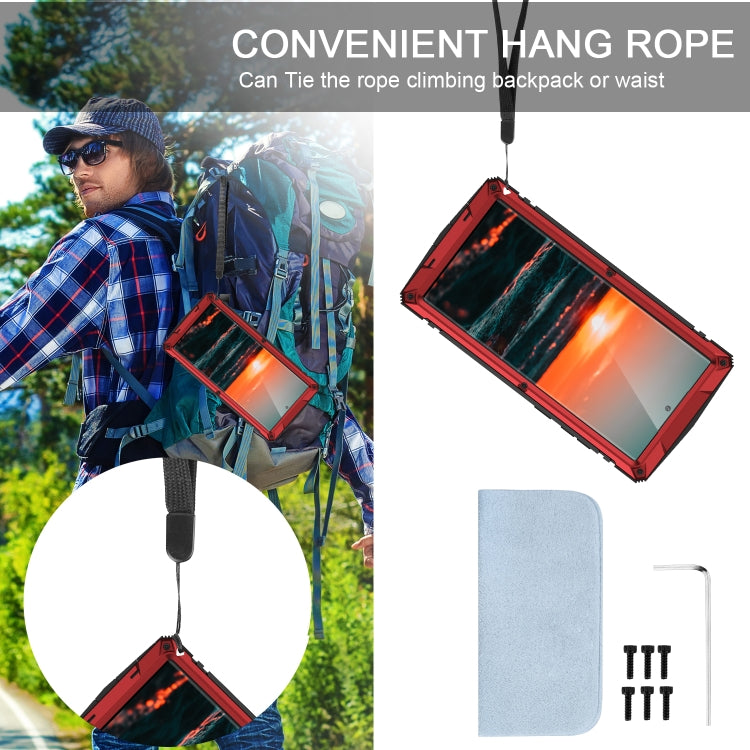 For Samsung Galaxy S22 Ultra 5G R-JUST Metal + Silicone Holder Phone Case(Red) by R-JUST