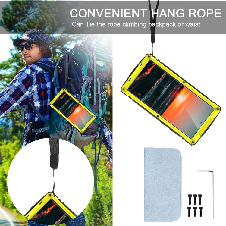 For Samsung Galaxy S22 Ultra 5G R-JUST Metal + Silicone Holder Phone Case(Yellow) by R-JUST