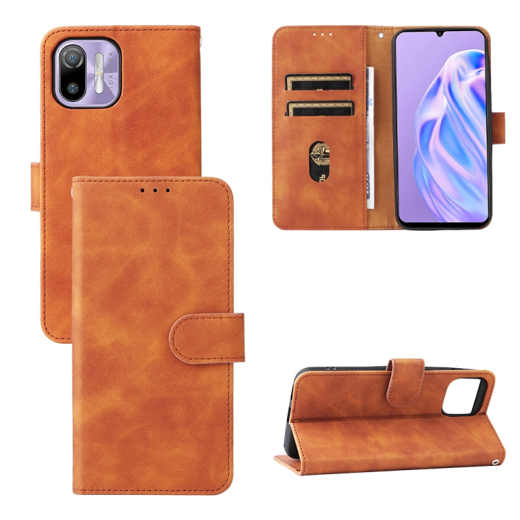 For Ulefone Note 6 Skin Feel Magnetic Flip Leather Phone Case(Brown) by buy2fix