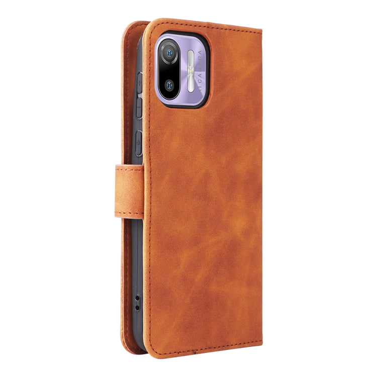 For Ulefone Note 6 Skin Feel Magnetic Flip Leather Phone Case(Brown) by buy2fix