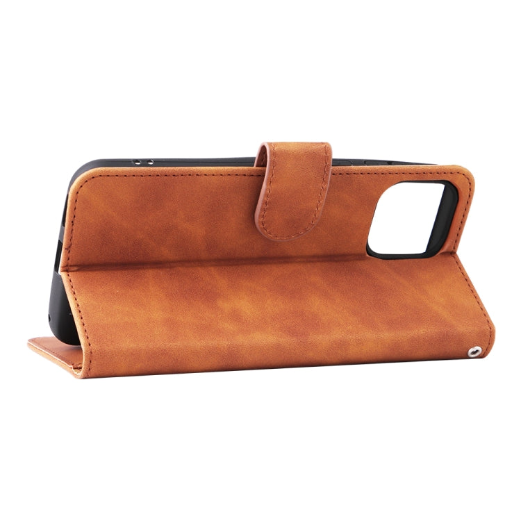 For Ulefone Note 6 Skin Feel Magnetic Flip Leather Phone Case(Brown) by buy2fix