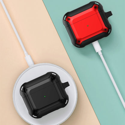 Armor Earphone Protective Case with Hook For AirPods 3(Black + Red) - For AirPods 3 by buy2fix | Online Shopping UK | buy2fix
