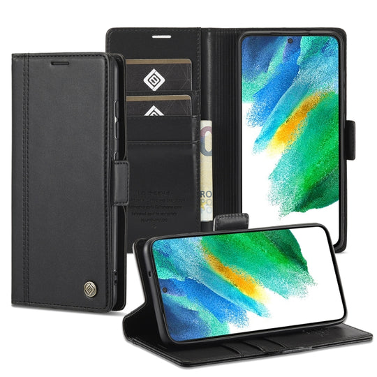For Samsung Galaxy S22 LC.IMEEKE PU + TPU Skin-friendly Feeling Leather Phone Case(Black)