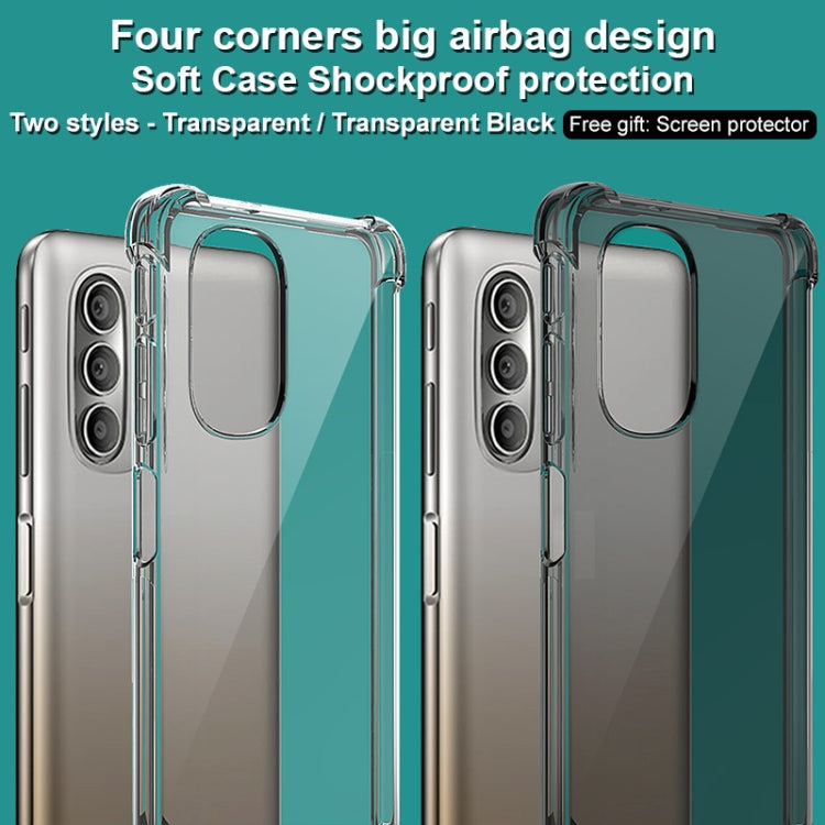 For Motorola Moto G51 5G imak Airbag TPU Case with Screen Protector(Transparent Black) by imak