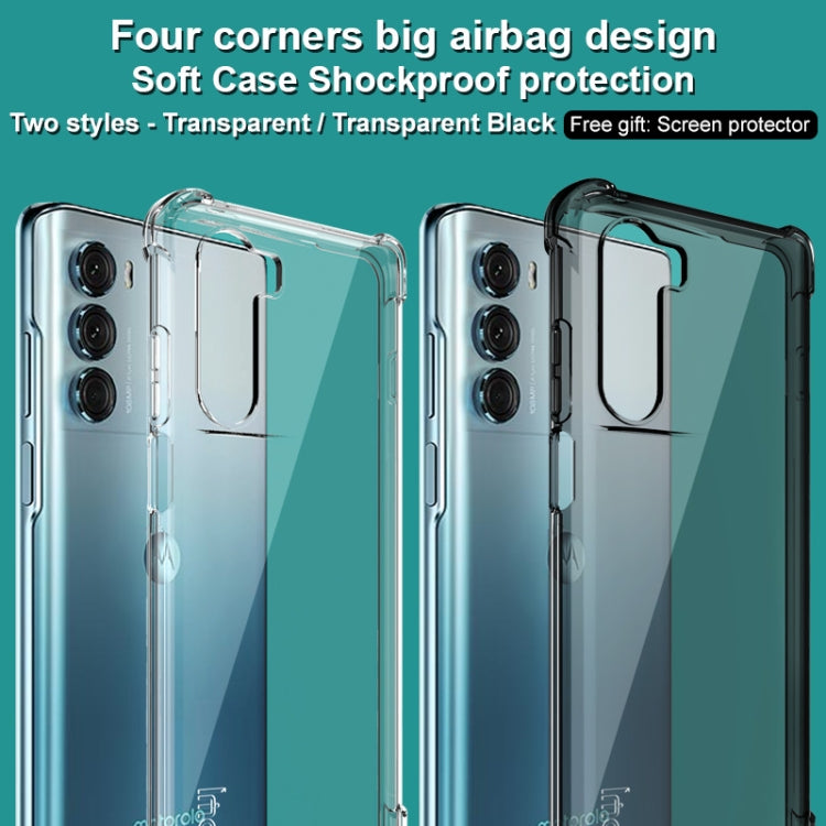 For Motorola Moto G200 5G / Edge S30 5G imak Airbag TPU Case with Screen Protector(Transparent Black) by imak