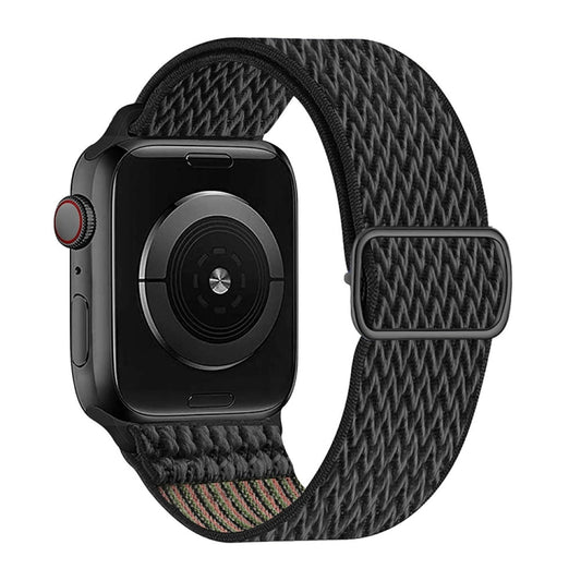 W Texture Nylon Strap For Apple Watch Ultra 49mm&Watch Ultra 2 49mm / Series 9&8&7 45mm / SE 3&SE 2&6&SE&5&4 44mm / 3&2&1 42mm(Black Rainbow) by buy2fix