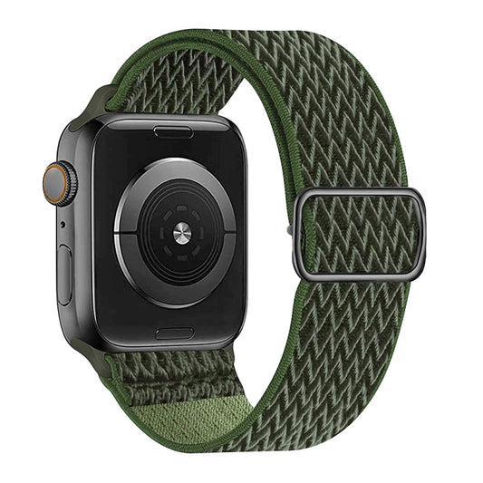 W Texture Nylon Strap For Apple Watch Ultra 49mm&Watch Ultra 2 49mm / Series 9&8&7 45mm / SE 3&SE 2&6&SE&5&4 44mm / 3&2&1 42mm(ArmyGreen) by buy2fix