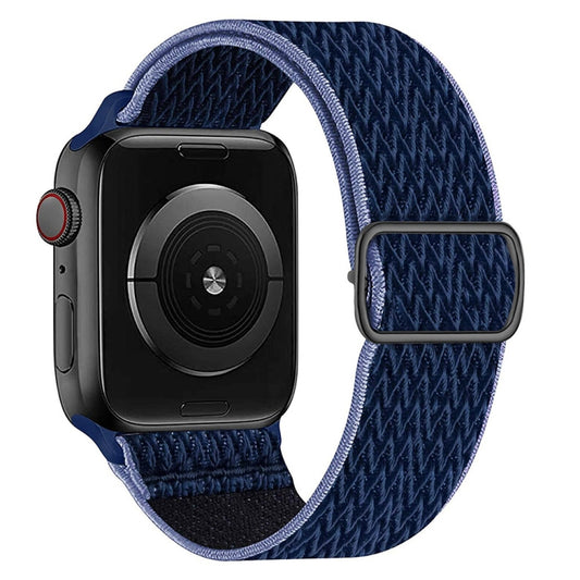 W Texture Nylon Strap For Apple Watch Ultra 49mm&Watch Ultra 2 49mm / Series 9&8&7 45mm / SE 3&SE 2&6&SE&5&4 44mm / 3&2&1 42mm(Midnight Blue Black) by buy2fix
