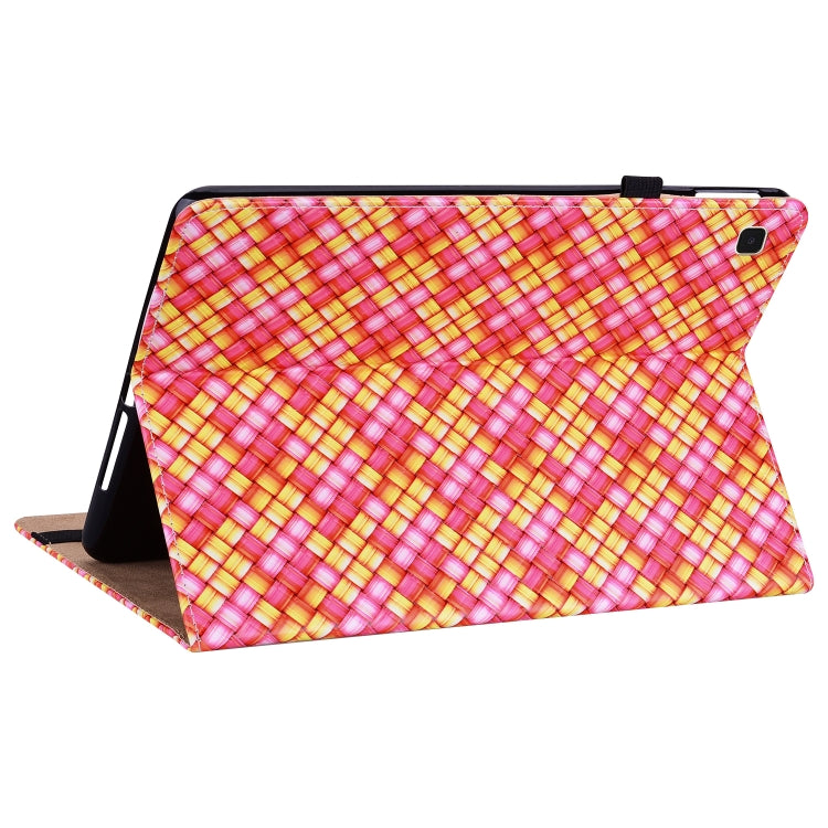 For Samsung Galaxy Tab A7 10.4 2020 Color Weave Smart Leather Tablet Case(Rose Red) - Other Galaxy Tab PC by buy2fix | Online Shopping UK | buy2fix