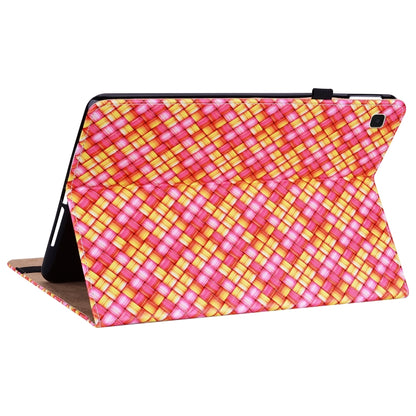 For Samsung Galaxy Tab A7 10.4 2020 Color Weave Smart Leather Tablet Case(Rose Red) - Other Galaxy Tab PC by buy2fix | Online Shopping UK | buy2fix