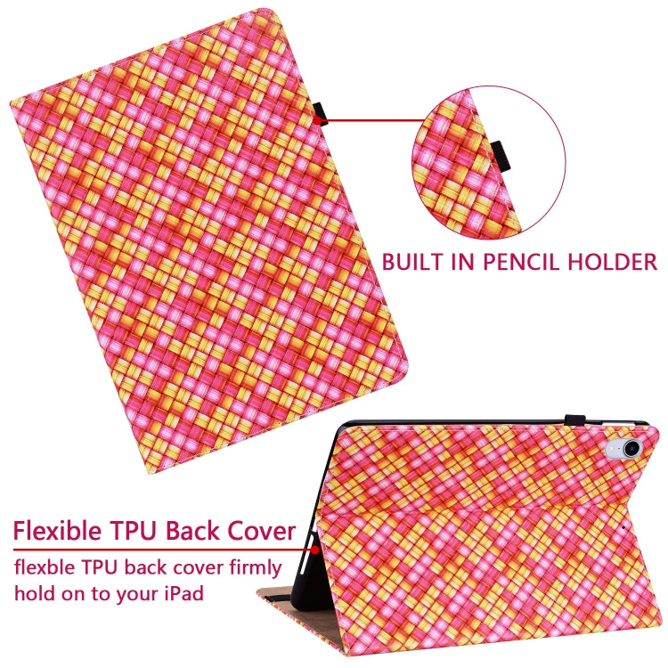 For Samsung Galaxy Tab A7 10.4 2020 Color Weave Smart Leather Tablet Case(Rose Red) - Other Galaxy Tab PC by buy2fix | Online Shopping UK | buy2fix