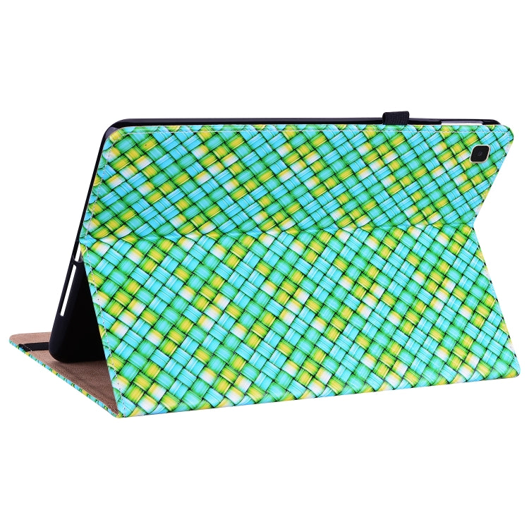 For Samsung Galaxy Tab A7 10.4 2020 Color Weave Smart Leather Tablet Case(Green) - Other Galaxy Tab PC by buy2fix | Online Shopping UK | buy2fix