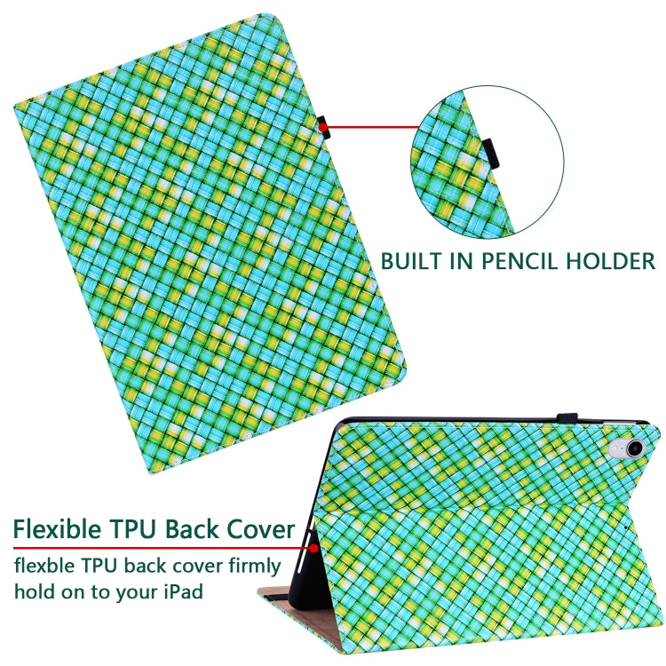 For Samsung Galaxy Tab A7 10.4 2020 Color Weave Smart Leather Tablet Case(Green) - Other Galaxy Tab PC by buy2fix | Online Shopping UK | buy2fix