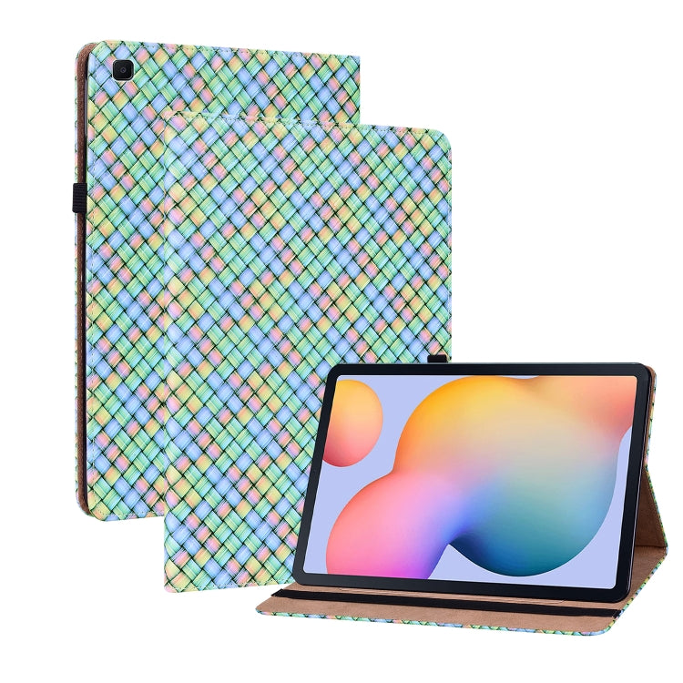 For Samsung Galaxy Tab S6 Lite Color Weave Smart Leather Tablet Case(Rainbow) - Tab S6 Lite P610 / P615 by buy2fix | Online Shopping UK | buy2fix