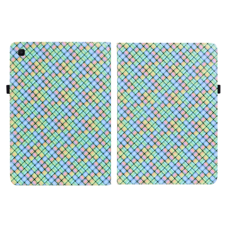 For Samsung Galaxy Tab S6 Lite Color Weave Smart Leather Tablet Case(Rainbow) - Tab S6 Lite P610 / P615 by buy2fix | Online Shopping UK | buy2fix