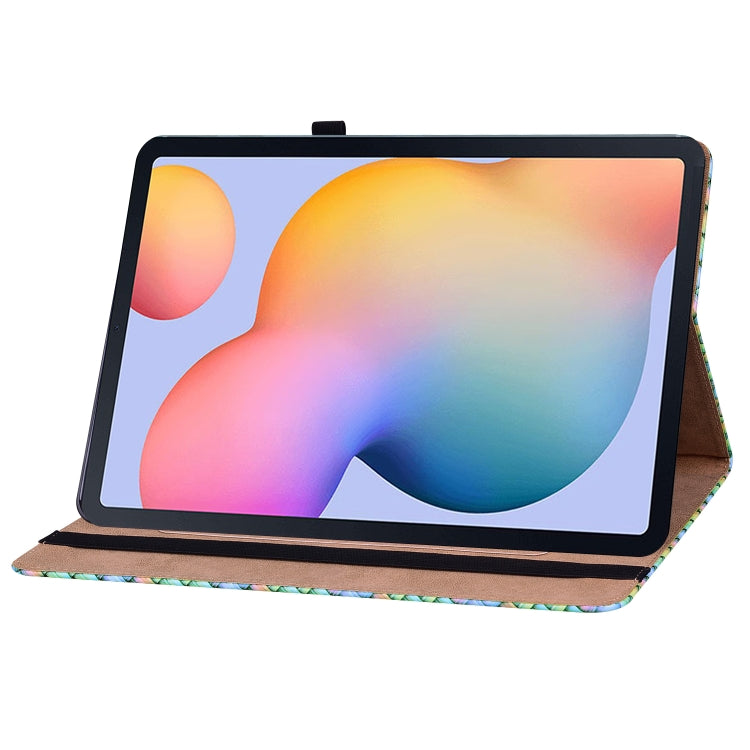 For Samsung Galaxy Tab S6 Lite Color Weave Smart Leather Tablet Case(Rainbow) - Tab S6 Lite P610 / P615 by buy2fix | Online Shopping UK | buy2fix