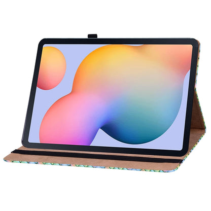 For Samsung Galaxy Tab S6 Lite Color Weave Smart Leather Tablet Case(Rainbow) - Tab S6 Lite P610 / P615 by buy2fix | Online Shopping UK | buy2fix
