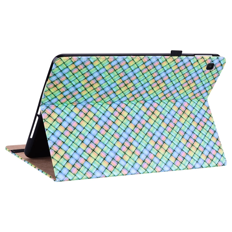 For Samsung Galaxy Tab S6 Lite Color Weave Smart Leather Tablet Case(Rainbow) - Tab S6 Lite P610 / P615 by buy2fix | Online Shopping UK | buy2fix