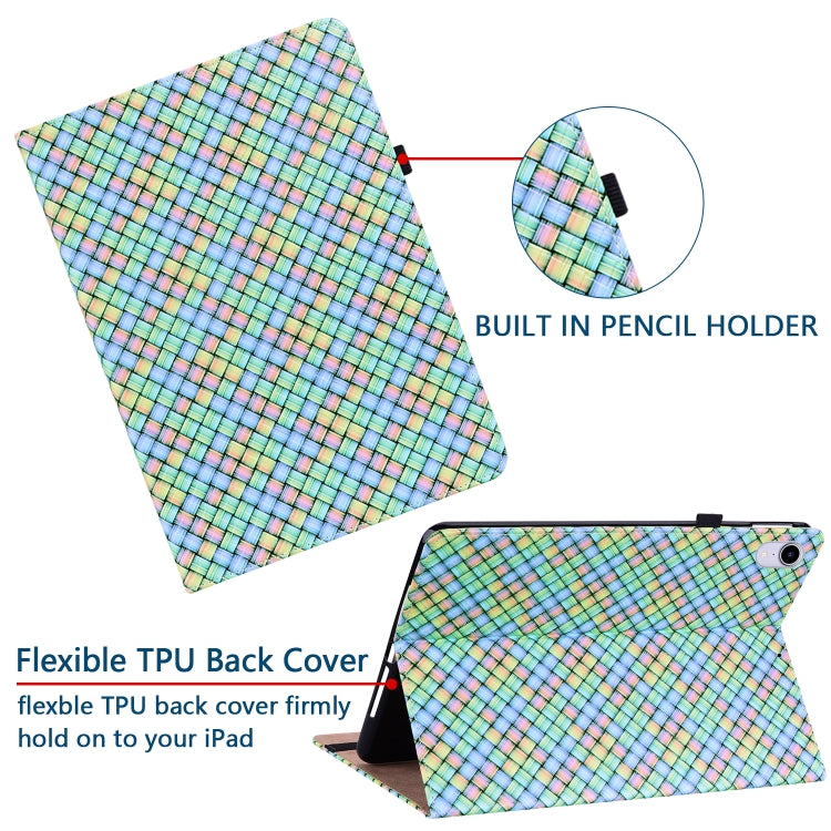 For Samsung Galaxy Tab S6 Lite Color Weave Smart Leather Tablet Case(Rainbow) - Tab S6 Lite P610 / P615 by buy2fix | Online Shopping UK | buy2fix