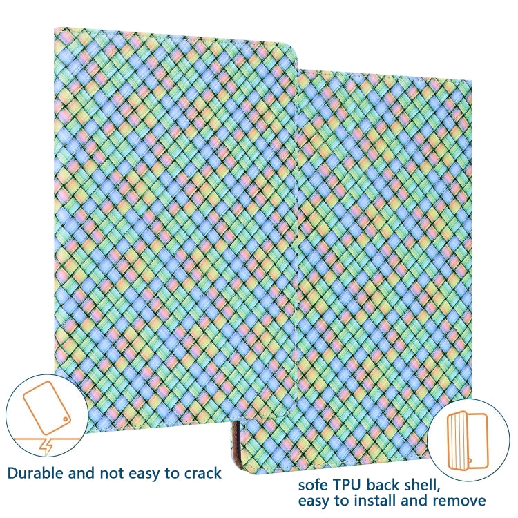 For Samsung Galaxy Tab S6 Lite Color Weave Smart Leather Tablet Case(Rainbow) - Tab S6 Lite P610 / P615 by buy2fix | Online Shopping UK | buy2fix