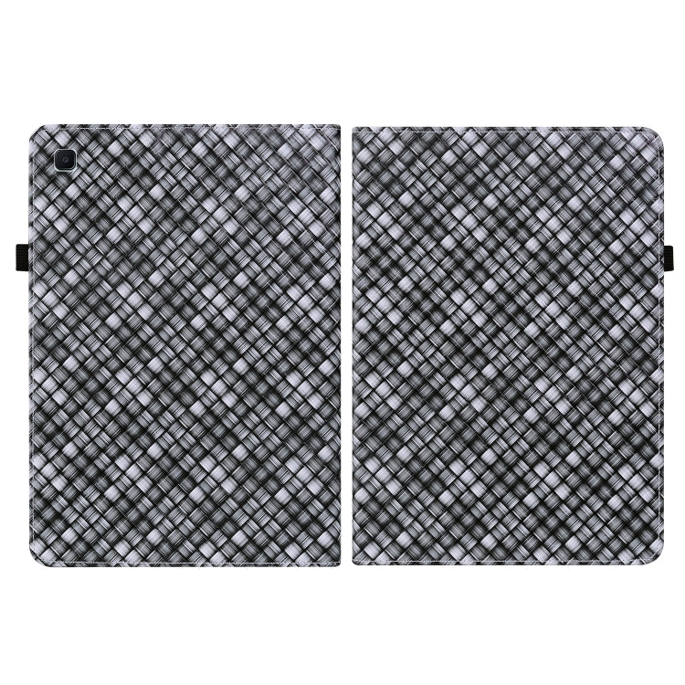 For Samsung Galaxy Tab S6 Lite Color Weave Smart Leather Tablet Case(Black) by buy2fix