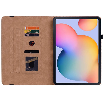 For Samsung Galaxy Tab S6 Lite Color Weave Smart Leather Tablet Case(Black) by buy2fix