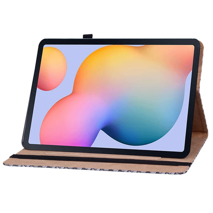 For Samsung Galaxy Tab S6 Lite Color Weave Smart Leather Tablet Case(Black) by buy2fix