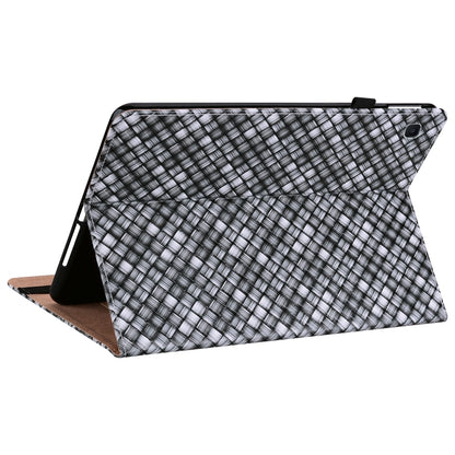 For Samsung Galaxy Tab S6 Lite Color Weave Smart Leather Tablet Case(Black) by buy2fix