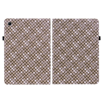 For Samsung Galaxy Tab S6 Lite Color Weave Smart Leather Tablet Case(Brown) - Tab S6 Lite P610 / P615 by buy2fix | Online Shopping UK | buy2fix
