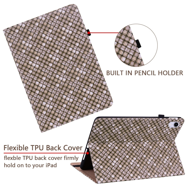 For Samsung Galaxy Tab S6 Lite Color Weave Smart Leather Tablet Case(Brown) - Tab S6 Lite P610 / P615 by buy2fix | Online Shopping UK | buy2fix