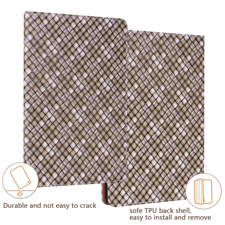 For Samsung Galaxy Tab S6 Lite Color Weave Smart Leather Tablet Case(Brown) - Tab S6 Lite P610 / P615 by buy2fix | Online Shopping UK | buy2fix