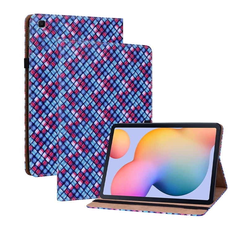 For Samsung Galaxy Tab S6 Lite Color Weave Smart Leather Tablet Case(Blue) - Tab S6 Lite P610 / P615 by buy2fix | Online Shopping UK | buy2fix