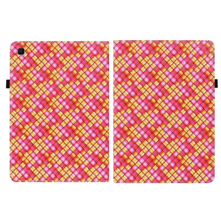 For Samsung Galaxy Tab S6 Lite Color Weave Smart Leather Tablet Case(Rose Red) - Tab S6 Lite P610 / P615 by buy2fix | Online Shopping UK | buy2fix
