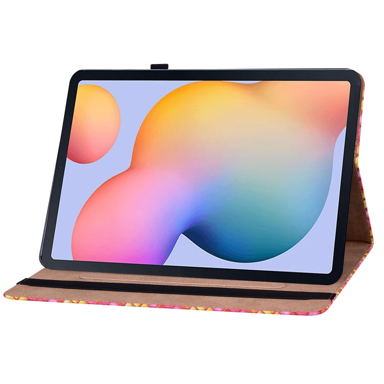For Samsung Galaxy Tab S6 Lite Color Weave Smart Leather Tablet Case(Rose Red) - Tab S6 Lite P610 / P615 by buy2fix | Online Shopping UK | buy2fix
