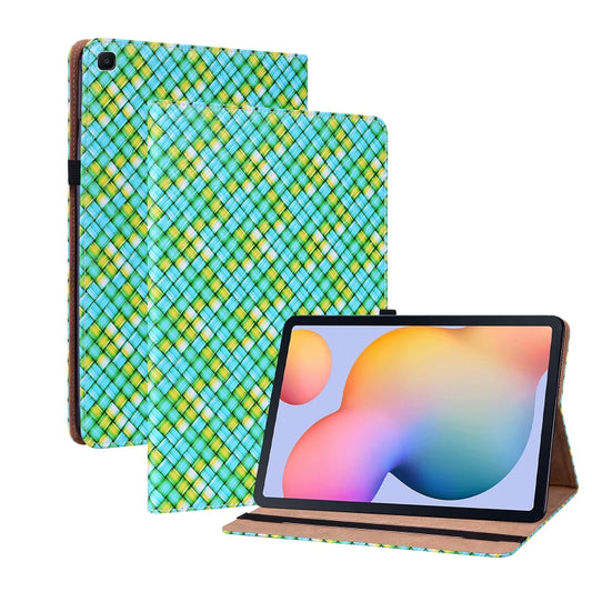 For Samsung Galaxy Tab S6 Lite Color Weave Smart Leather Tablet Case(Green) - Tab S6 Lite P610 / P615 by buy2fix | Online Shopping UK | buy2fix