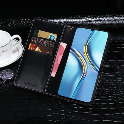 For Honor X30 Max idewei Crocodile Texture Horizontal Flip Phone Leather Phone Case(Black) - Honor Cases by idewei | Online Shopping UK | buy2fix