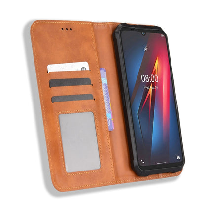 For Ulefone Armor 8 Magnetic Buckle Retro Texture Leather Phone Case(Brown) by buy2fix