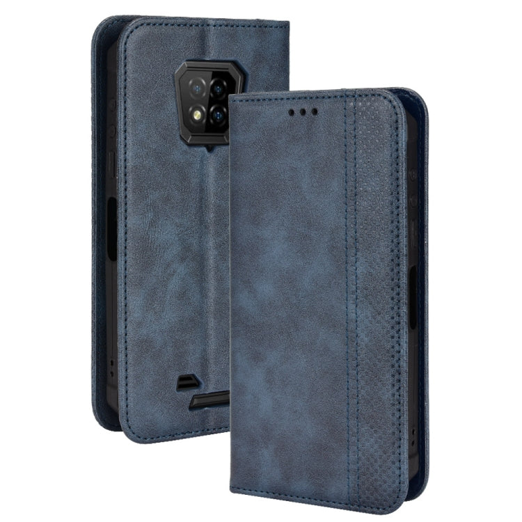 For Ulefone Armor 8 Magnetic Buckle Retro Texture Leather Phone Case(Blue) by buy2fix