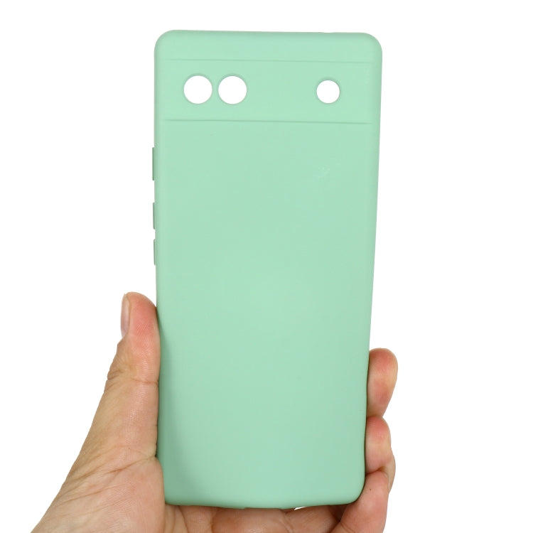 For Google Pixel 6a Pure Color Liquid Silicone Phone Case(Green) - Google Cases by buy2fix | Online Shopping UK | buy2fix