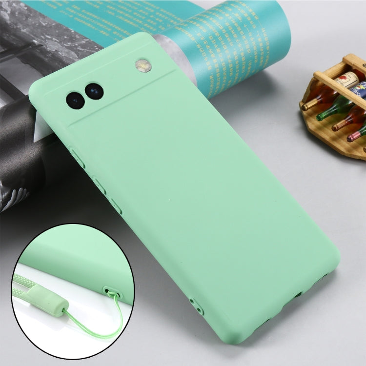 For Google Pixel 6a Pure Color Liquid Silicone Phone Case(Green) - Google Cases by buy2fix | Online Shopping UK | buy2fix