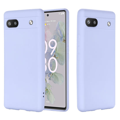 For Google Pixel 6a Pure Color Liquid Silicone Phone Case(Purple) - Google Cases by buy2fix | Online Shopping UK | buy2fix