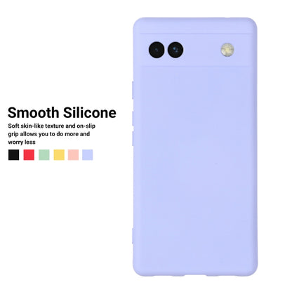 For Google Pixel 6a Pure Color Liquid Silicone Phone Case(Purple) - Google Cases by buy2fix | Online Shopping UK | buy2fix