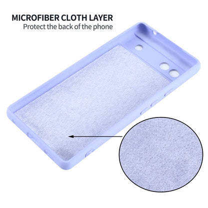 For Google Pixel 6a Pure Color Liquid Silicone Phone Case(Purple) - Google Cases by buy2fix | Online Shopping UK | buy2fix
